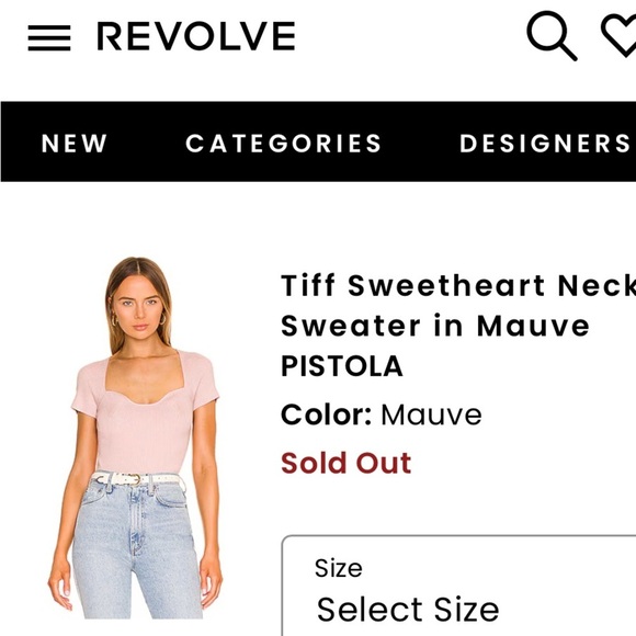 Revolve Pistola Tiff Sweetheart Neck cashmere blend Sweater In Mauve - Picture 4 of 7